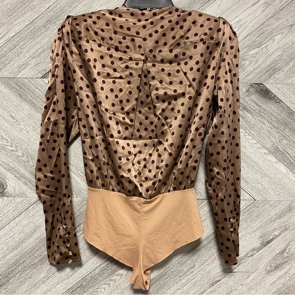 L’AGENCE | Brenda Puff Sleeve Silk Bodysuit Dots Size XS - Picture 12 of 14